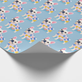 Blue French Bulldog Schattige Cadeaupapier