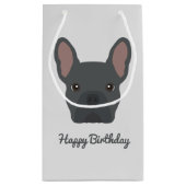 Blue French Bulldog Small Gift Bag Klein Cadeauzakje (Achterkant)