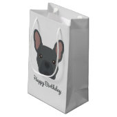 Blue French Bulldog Small Gift Bag Klein Cadeauzakje (Achterkant Gekanteld)