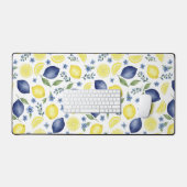 Blue French Country Lemon Pattern  Bureaumat (Keyboard & Muis)