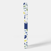 Blue French Country Lemon Pattern Name Case-Mate iPhone Case (Achterkant / Links)