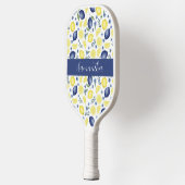 Blue French Country Lemon Pattern Name Pickleball Paddle (Links)