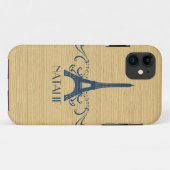 Blue French Flourish BT iPhone 5 Coque (Dos (Horizontal))