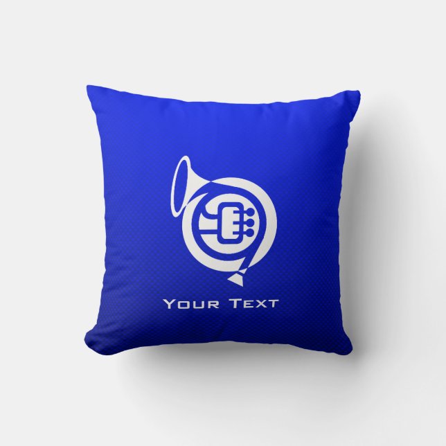 Blue French Horn Kussen (Voorkant)