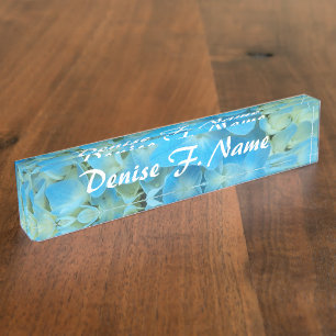 Blue French Hydrangea Personalized Floral Naambordje