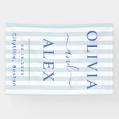 Blue French Personalized Wedding Spandoek (Horizontaal)