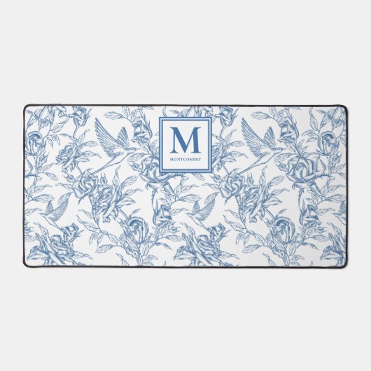 Blue French Toile Monogram Name (Recto)