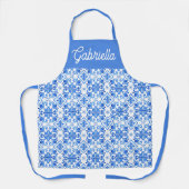 Blue French Toile Pattern Name Schort (Voorkant)