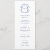 Blue French Vintage Victorian Menu  (Voorkant)