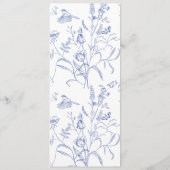 Blue French Vintage Victorian Menu  (Achterkant)