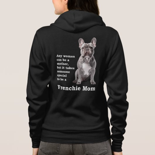 Blue Frenchie mama Hoodie (Achterkant)