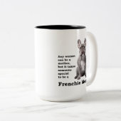 Blue Frenchie mama Tweekleurige Koffiemok (Voorkant rechts)