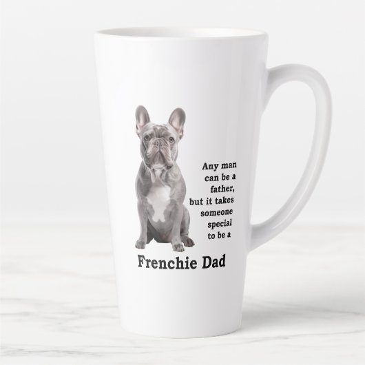 Blue Frenchie papa Latte Mok (Rechts)