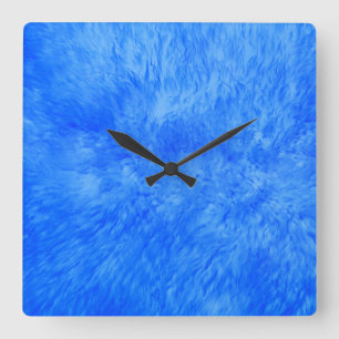 Blue Frenzy Square Wall klok
