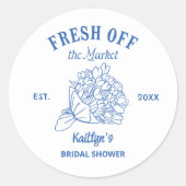Blue Fresh van het Vrijgezellenfeest van de markt Ronde Sticker (Voorkant)