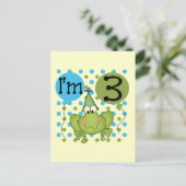 Blue Frog 3e verjaardag Tshirts en geschenken Briefkaart (Staand voorkant)