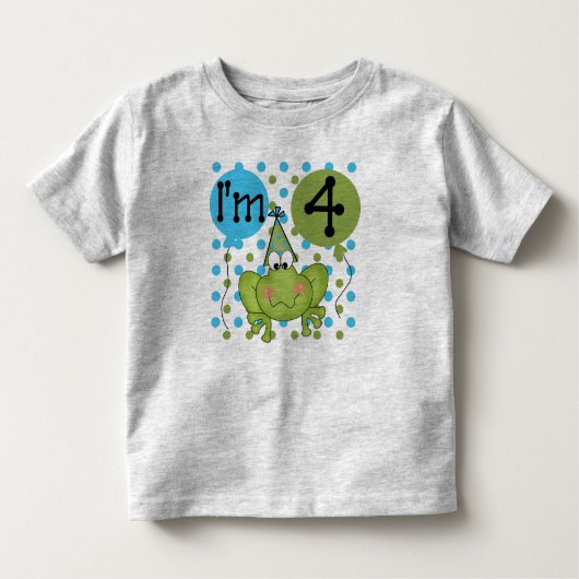 Blue Frog 4e verjaardag Kinder Shirts (Voorkant)