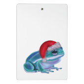 Blue frog with Santa hat. Mini Klembord (Achterkant)