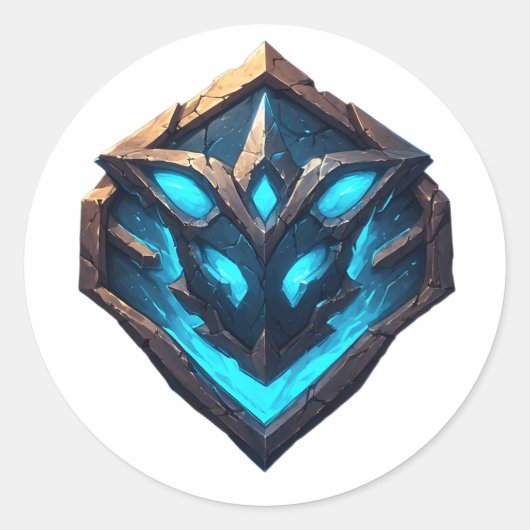 Blue Frost Rune Emblem Ronde Sticker (Voorkant)