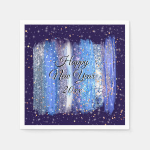 Blue Frosty Brush Strokes Happy New Year 20xx Servet