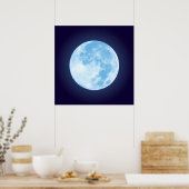 Blue Full Moon Poster (Keuken)