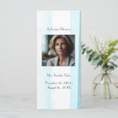 Blue Funeral Memorial Prayer Bladwijzer Kaart (Staand voorkant)