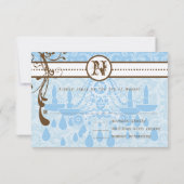 Blue Funky Swirls Wedding RSVP (Achterkant)