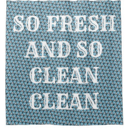 Blue Funky Triangles Douchegordijn