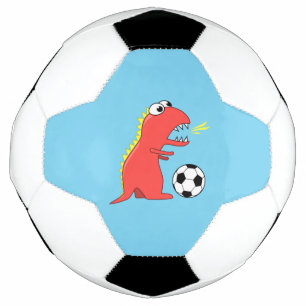Blue Funny Cartoon Dinosaur Soccer Voetbal