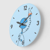 Blue Funny Cartoon Robot Chemistry Grote Klok (Hoek)