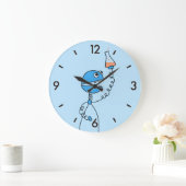 Blue Funny Cartoon Robot Chemistry Grote Klok (Huis)