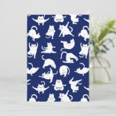 Blue Funny Cat in Yoga-sport Aankondiging (Staand voorkant)