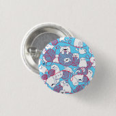 Blue Funny Cute Knitting Kitten Ball Ronde Button 3,2 Cm (Voorkant /achterkant)