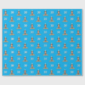 Blue Funny Face Gift Wrapping Paper for Men Cadeaupapier (Vlak)