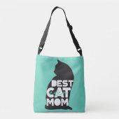 Blue Funny Moederdag Best Cat Mam Ever Crossbody Tas (Achterkant)