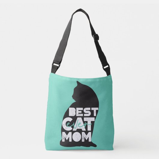 Blue Funny Moederdag Best Cat Mam Ever Crossbody Tas (Voorkant)