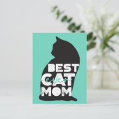 Blue Funny Moederdag Best Cat Mam Ever Feestdagenkaart (Staand voorkant)