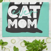 Blue Funny Moederdag Best Cat Mam Ever Theedoek (Gevouwen)