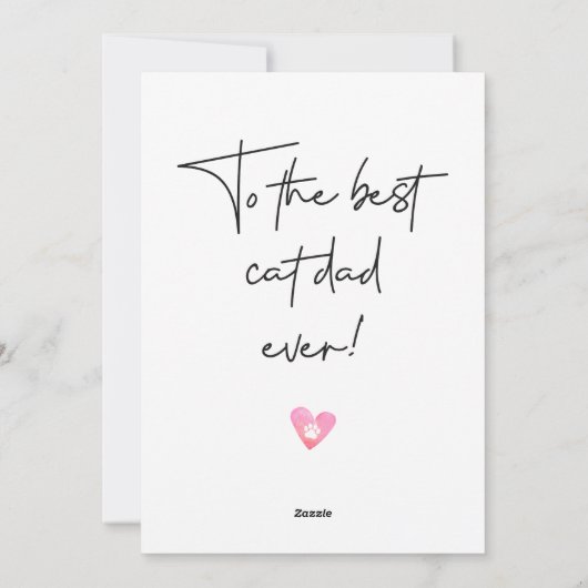 Blue Funny Vaderdag Best Cat Pap Ever Feestdagenkaart (Achterkant)