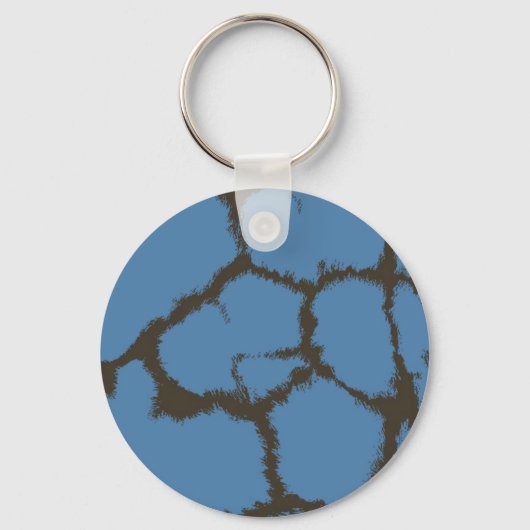 Blue Fur Giraffe Pattern Sleutelhanger (Voorkant)