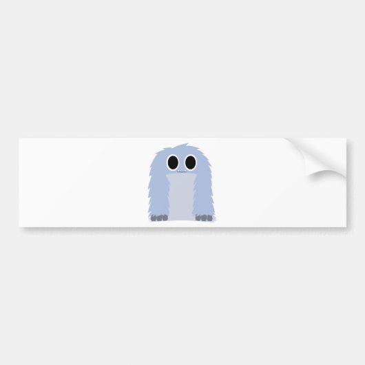Blue Furry Monster Bumpersticker (Voorkant)