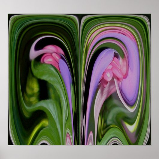 Blue Fushia Abstract Poster (Voorkant)