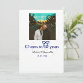 Blue G Bow juicht voor 40-jarig huwelijk Kaart (Staand voorkant)