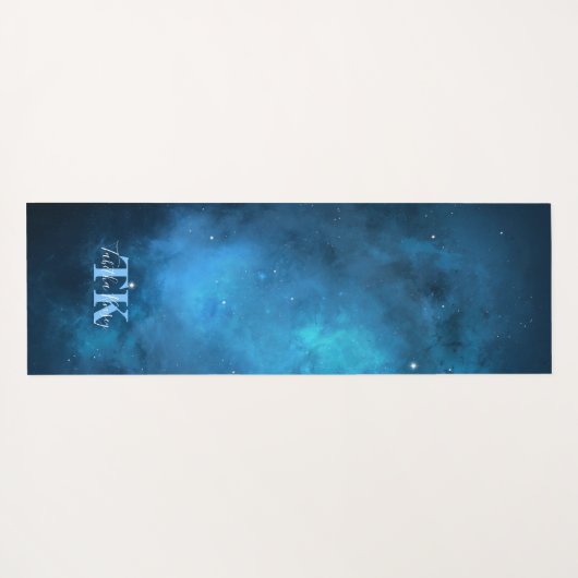 Blue Galaxy, Alignment Lines Yoga Mat (Achterkant (horizontaal))