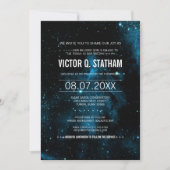 Blue Galaxy Bar Mitzvah Invitation du parti (Devant)
