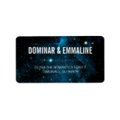 Blue Galaxy bruiloft Adresetiketten Etiket (Voorkant)