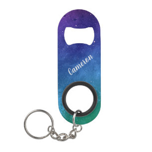 Blue Galaxy Celestial Stars Space Art gepersonalis Mini Flessenopener