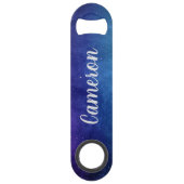 Blue Galaxy Celestial Stars Space Art gepersonalis Speed Flessenopener (Achterkant)