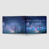 Blue Galaxy en sterren bruiloft Gastenboek (Volledig)