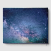 Blue Galaxy en sterren bruiloft Gastenboek (Achterkant)